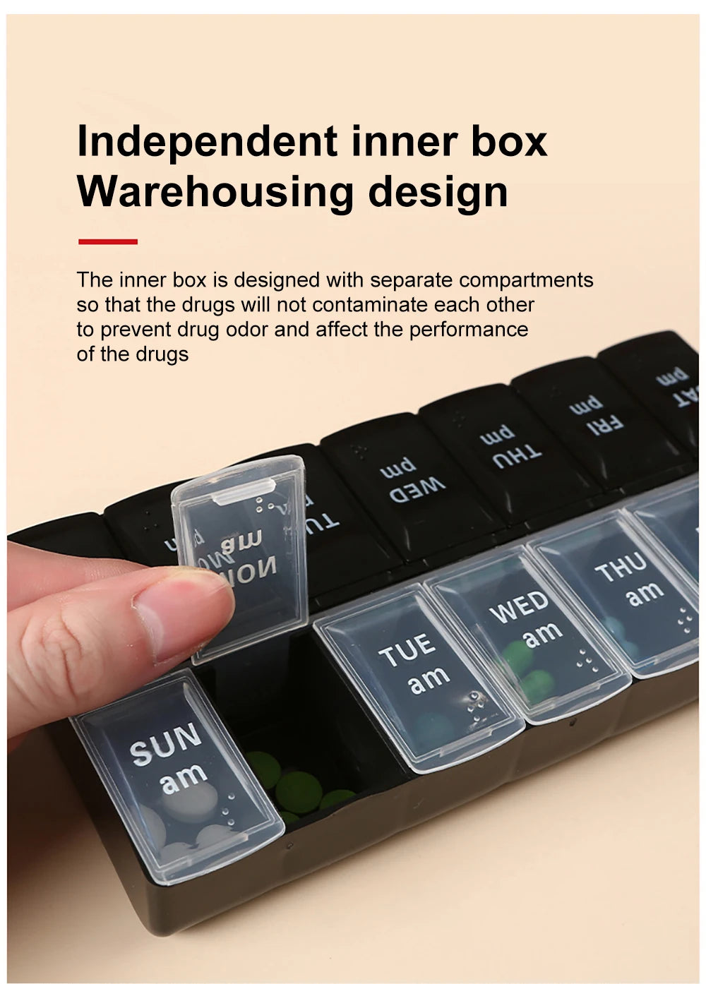 Weekly Pill Organizer – Morning & Night Compartments