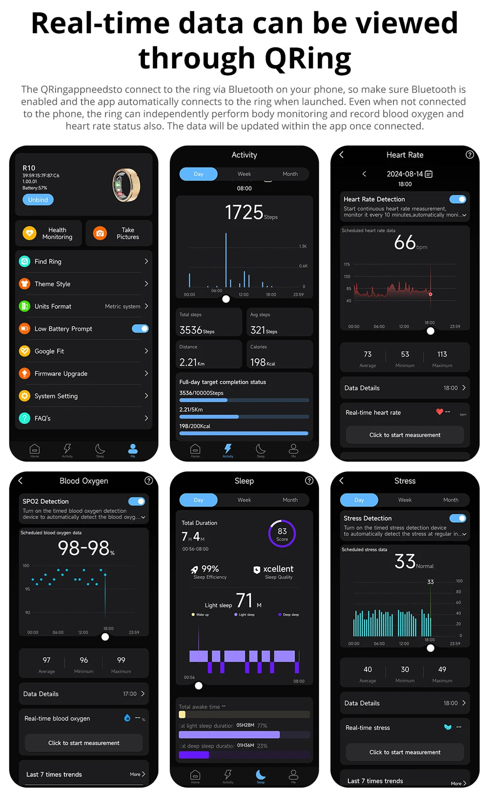 Smart Health and Sleep Hand Ring Monitor